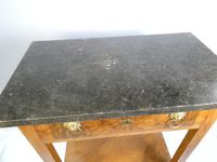 Jolie petite table console en noyer noir veiné, dessus marbr… (photo 6)