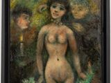 an image of a painting of a nude woman with a man in the background