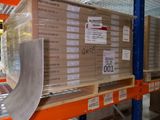 a large stack of boxes on a pallet in a warehouse