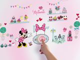 minnie mouse wall stickers in a child ' s room with pink walls