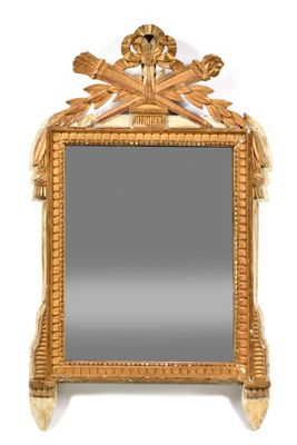 an image of a mirror with a gold frame on a white background