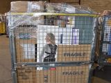 a cart that has some boxes on it in a warehouse