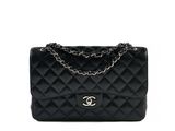 chanel black quilted lambskin flap bag
