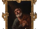 tableau représentant un vieil homme barbu, dans un cadre doré