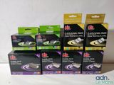 several boxes of different types of electronic gadgets are stacked on top of each other