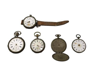 five different types of pocket watches on display
