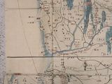 an old map of a large area with a lot of water and land