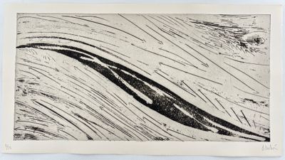 un dessin en noir et blanc représentant une vague dans l'océan