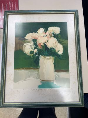 une image d'une peinture de fleurs dans un vase
