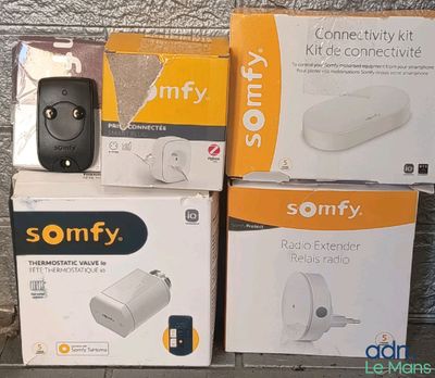 several boxes of sonfy products are stacked on top of each other