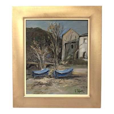 Georges LAPORTE (1926-2000) Porticciolo Huile sur toile sign… - Photo 1