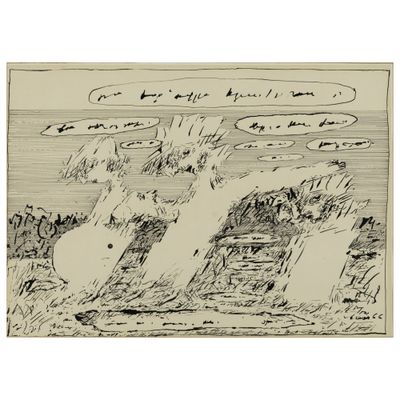 une image représentant un dessin d'une personne sur une planche de surf dans l'eau
