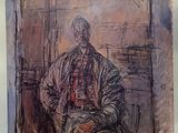 an image of a painting of a man sitting in front of a window