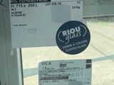 a bus ticket on the window of a bus