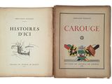 un vieux livre sur lequel est dessiné un château