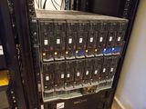 a rack with many different types of servers in it