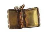 a gold locke with a key in it on a white background