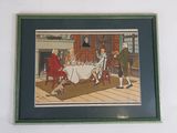 a picture of a picture of a family having a meal