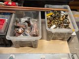 many boxes of assorted items on a table