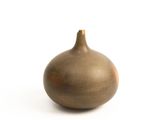 an image of a small brown vase on a white background