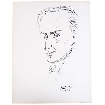 un dessin en noir et blanc représentant le visage d'un homme