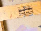 a close up of a baseball bat on the ground