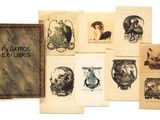 an old book with pictures of people and animals on it