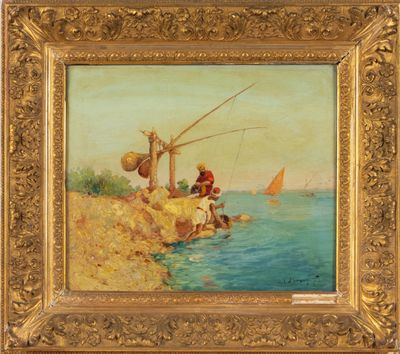 Vincent MANAGO (1880-1936). Pêcheurs en Orient.