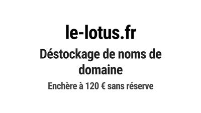 Nom de domaine le-lotus.fr. Catégorie: Beauté et cosmétiques…