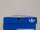 a blue box with a white logo on it
