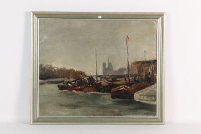 une image d'une peinture de bateaux sur l'eau