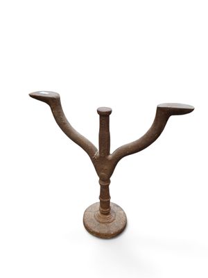 an image of a wooden candle holder on a white background
