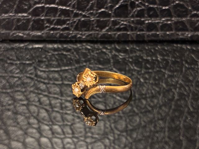 Bague toi et moi en or 18 carats 750 millièmes à décor de deux in...
