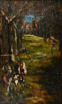 Francis RIMBAUD (1911-1971) Scène de chasse dans le goût Tro…