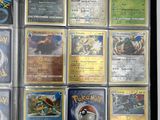 a lot of different pokemon cards in this case