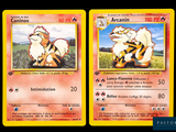 two pokemon cards with a picture of a cat and a dog on them
