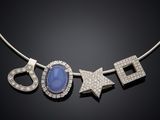 a sapphire and diamond necklace, by cartier
