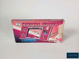 a pink box with a picture of a baseball game on it