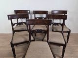 set of six antique dining chairs with upholstered seats
