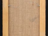 a close up of a picture frame with a piece of wood in it