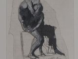 une image représentant un dessin d'un homme et d'une femme assis sur une chaise