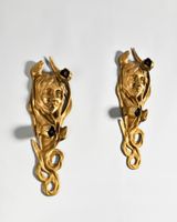 Paire d'appliques Art Nouveau en bronze doré par Maurice Bouval