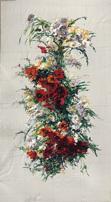 une photo d'un tableau représentant un vase de fleurs