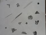 a piece of paper with drawings on it on a table