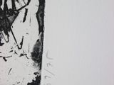 a black and white drawing of a man riding a horse