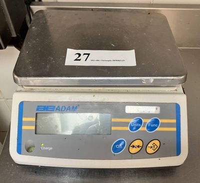 an electronic scale sitting on top of a counter in a kitchen