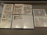 many different types of stamps on the pages of a book