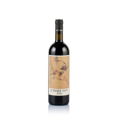 a bottle of wine with a picture of a woman on it