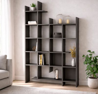 Etagère/Bibliothèque MANCO , mélamine anthracite, dimensions…