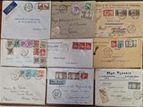 many different types of stamps on a table